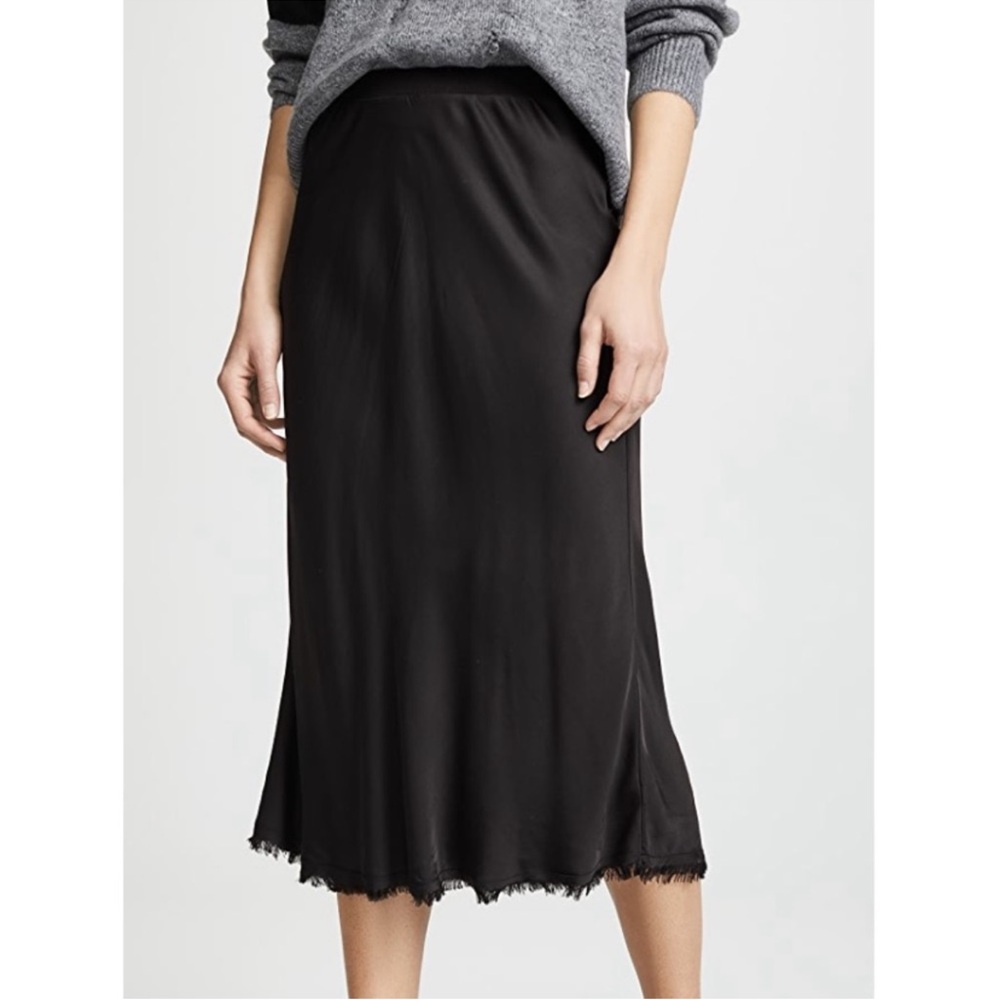 Nation LTD Black Mabel Bias Satin Midi Skirt (Size XS)